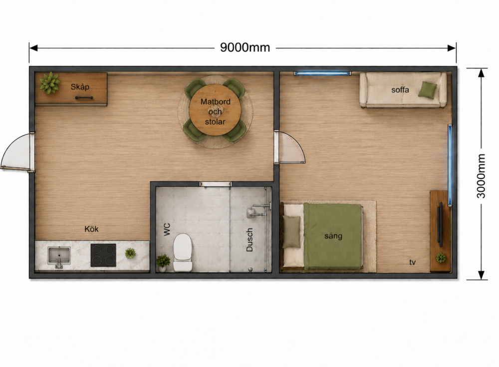 1406113-2 Renovated Flexator Attefallshus 27 sq m – ready to move in and transportable