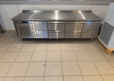 Grill cooling bench with 8 drawers, approx. 200x70x60 cm
