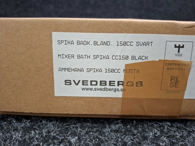 1590957-15 Badkarsblandare Svedbergs Spika 150CC, Mattsvart