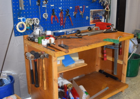 Workbench with tool board