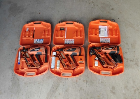 Three Paslode nail guns