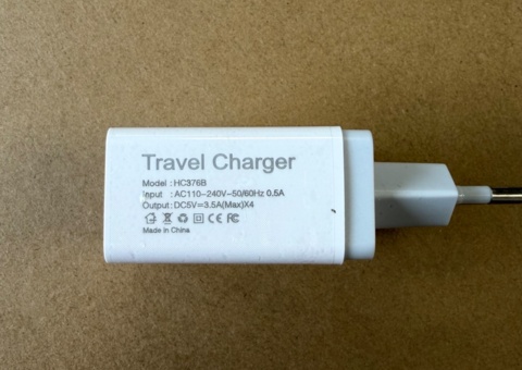 6 pcs Fast Charging USB Wall Adapter 4 Ports Gray - Free Shipping