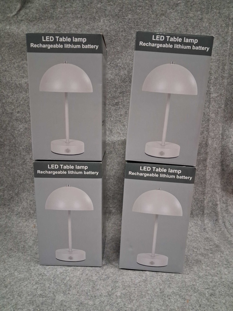 1584941-2 LED-bordslampor, 4 st - House Nordic, Holt, sand/stål, uppladdningsbara