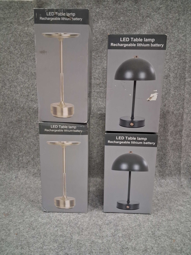 1584942-1 LED-bordslampor, 4 st  - Lyneham och Holt, uppladdningsbara