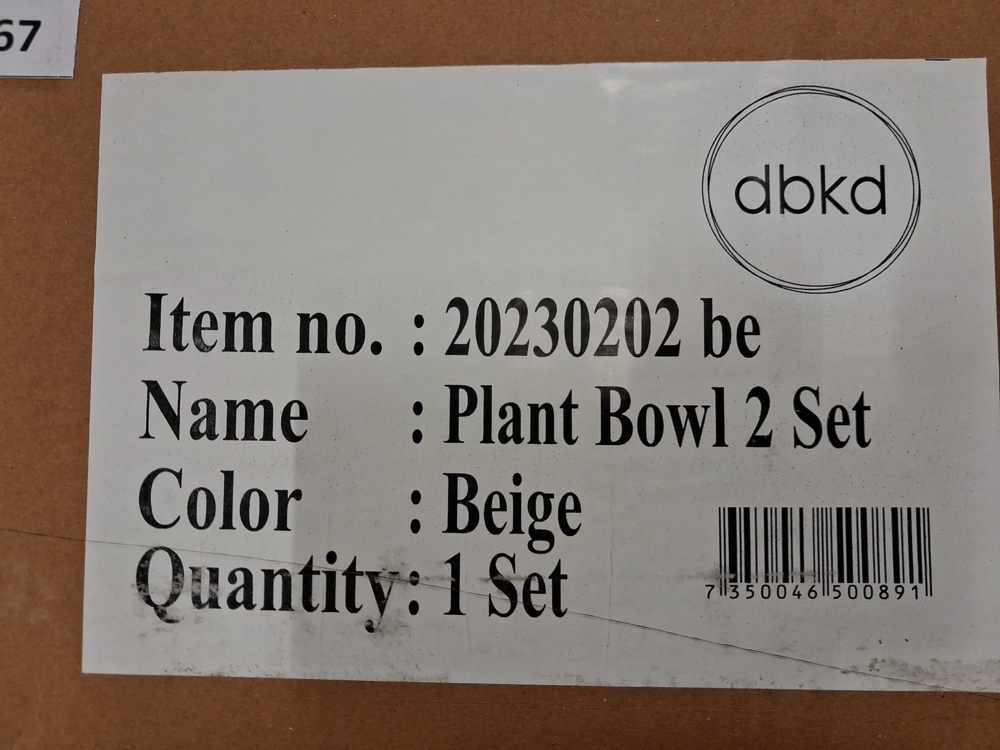 1584943-2 Krukor, 2 st 2-pack - DBKD, Plant Bowl, beige, olika storlekar