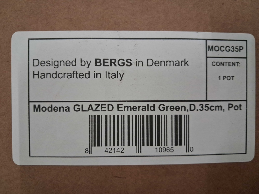 1584952-2 Kruka, 1 st - Bergs Potter, Modena, Emerald Green, Ø35 cm