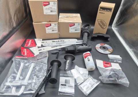 Maskintillbehör, parti - Makita och Milwaukee, filter, svärd och handtag