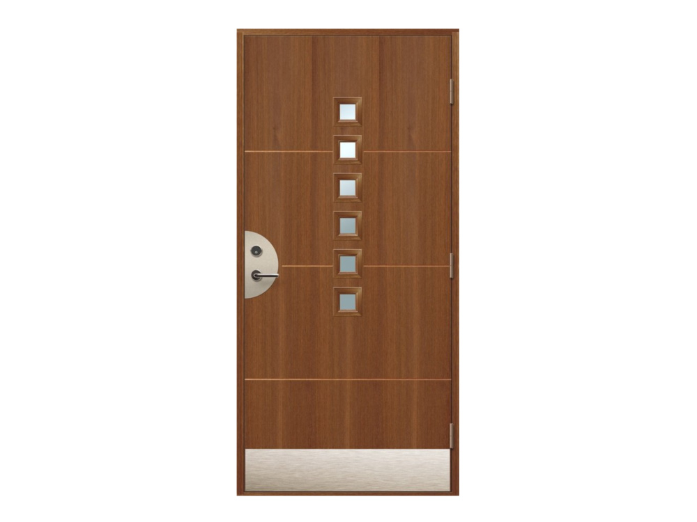 1592815-1 Front door Ruth Teak small windows, 10x20 left-hung