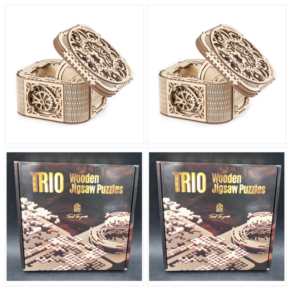 1590469-1 Model kits, 2 UGEARS kits - plus 2 packs of 3 EscapeWelt wooden puzzles