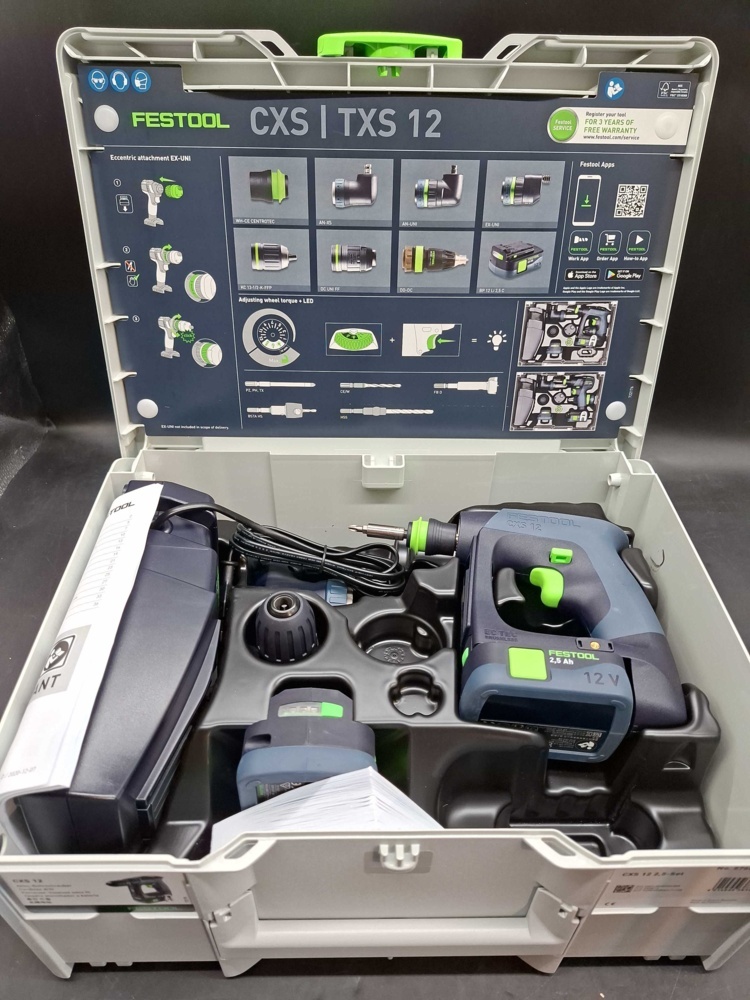 1593124-2 Borrskruvdragare - Festool CXS 12 2,5-Set, 12 V