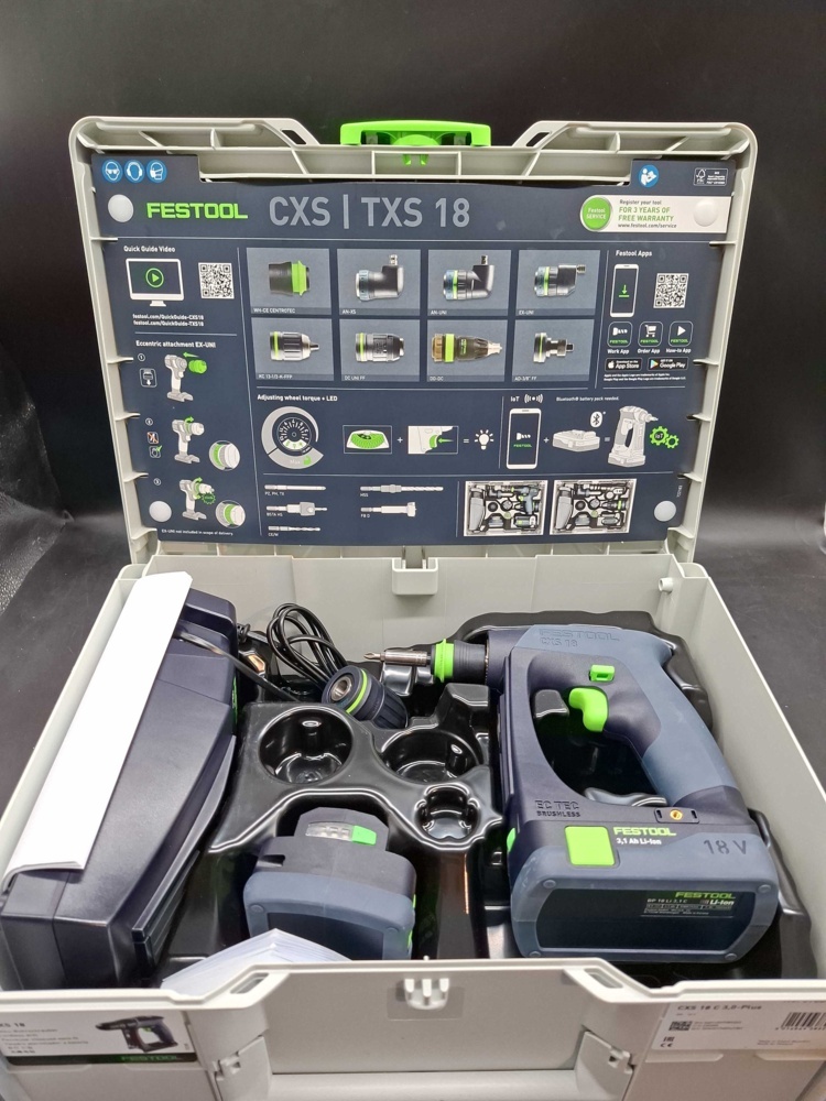 1593125-2 Borrskruvdragare - Festool CXS 18 C 3,0-Plus, 18 V