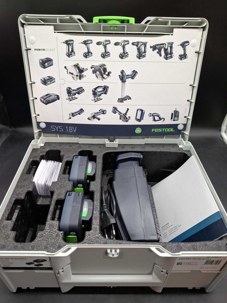 1593128-2 Laddpaket - Festool SYS3 ENG 18V 2x4,0/TCL6, två batterier