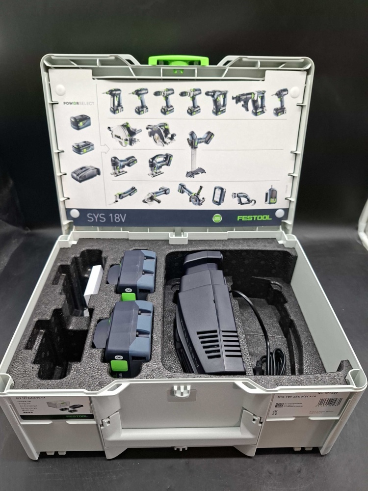 1593136-2 Laddpaket - Festool SYS 18V 2x8,0/SCA16, två batterier