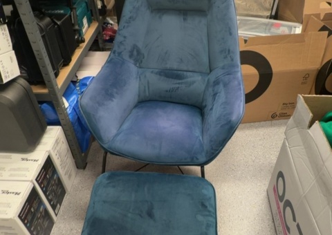 Armchairs with footstools - 2 pcs