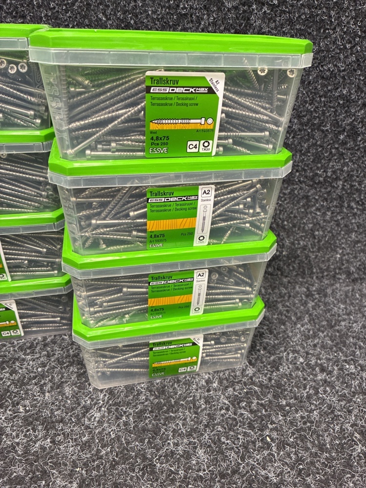 1591349-2 2000 pcs Trall screw 4.8x75mm, Essve