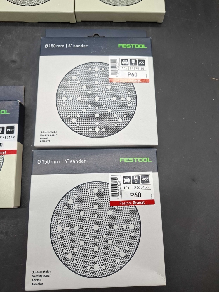 1593168-2 Sliprondeller - Festool Granat, 125 och 150 mm, blandade kornstorlekar