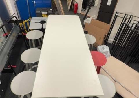 Dining table with stools
