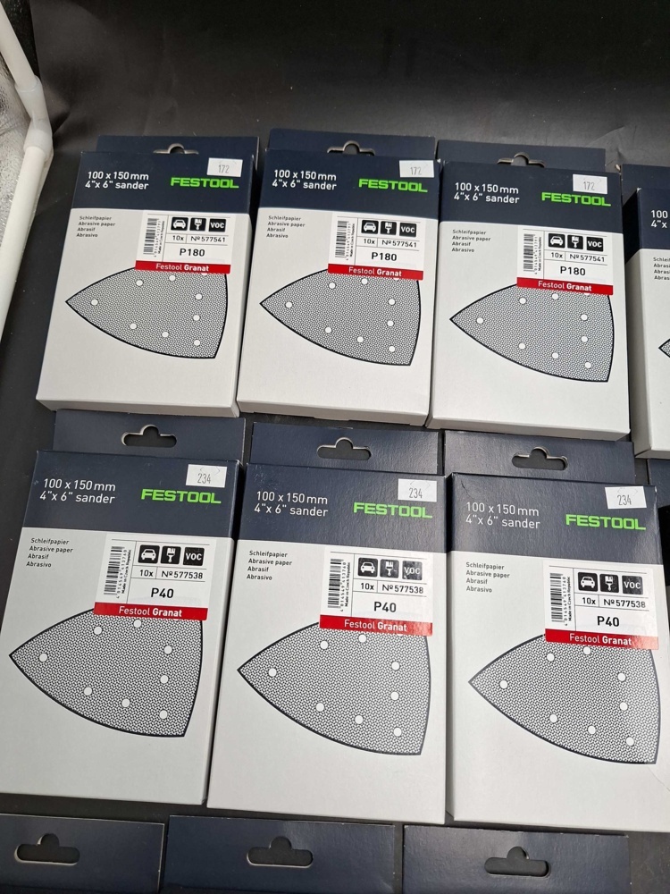 1593169-2 Slipmaterial - Festool Granat, delta och rondeller, blandade kornstorlekar