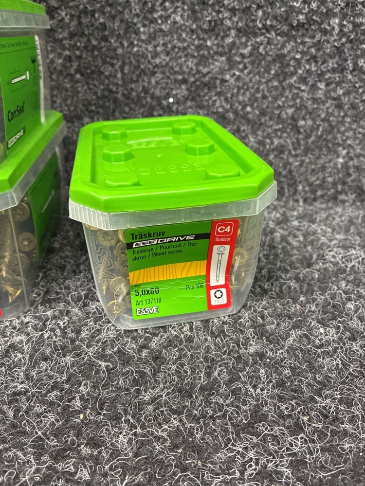 1591356-2 800 pcs Wood screws 6.0x100 & 5.0x60mm, Essve