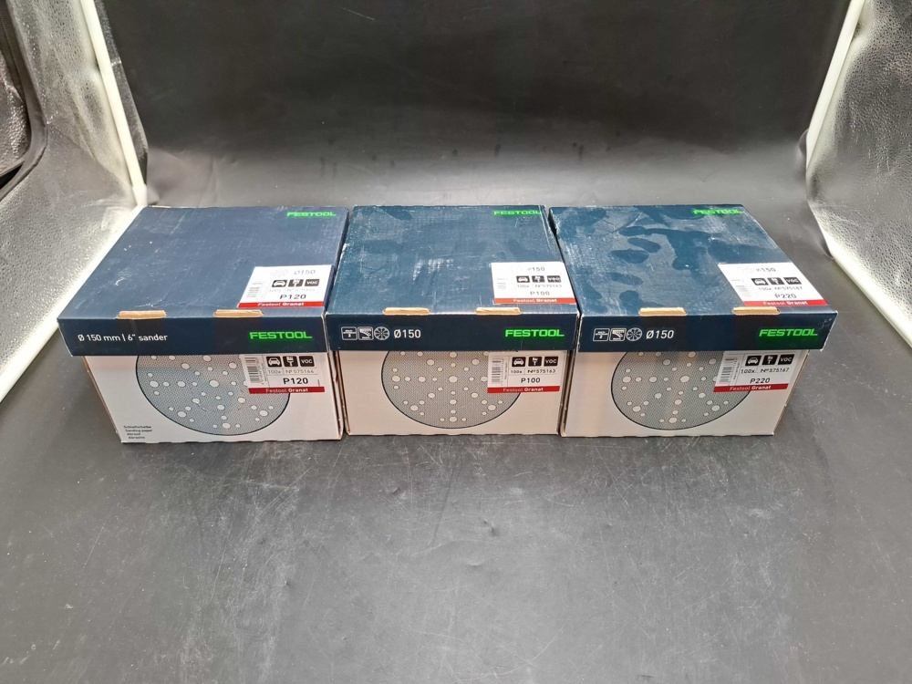 1593170-1 Sliprondeller - Festool Granat, 150 mm, P100/P120/P220