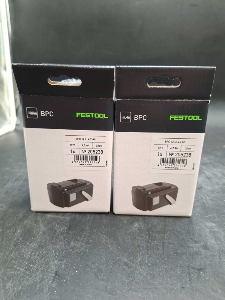 1593176-2 Batterier, 2 st - Festool BPC 12 Li 4,2 Ah