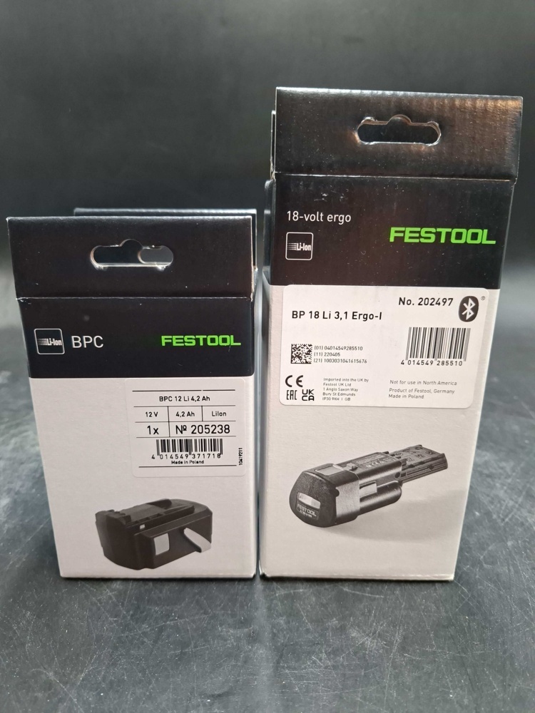 1593178-1 Batterier - Festool BPC 12 Li 4,2 Ah och BP 18 Li 3,1 Ergo-I