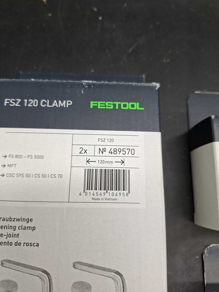 1593185-2 Skruvtvingar och bits - Festool FSZ 120 och CENTROTEC SYS3 XXS CE-MX BH 60