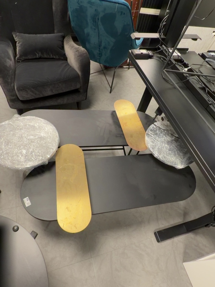 1506092-1 Coffee tables in wood and brass - 2 pcs