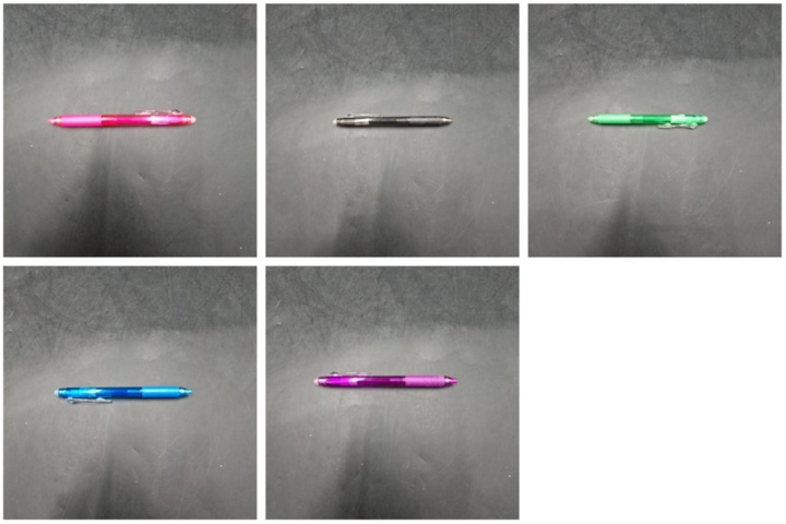 1593510-1 Gel pens - pink, black, green, blue and purple