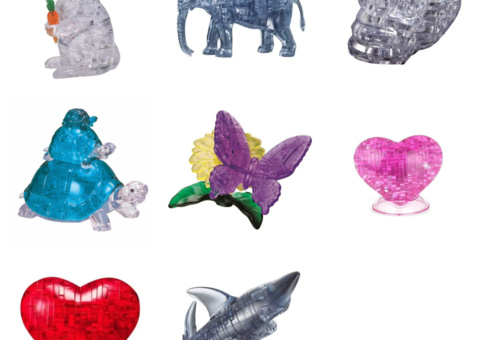 3D puzzles - Crystal Puzzle, assorted figures