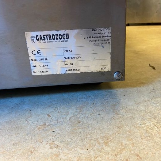 1593699-2 Elektrisk tubgrill / restauranggrill – Gastrozogu GTE 86 – 7,2 kW