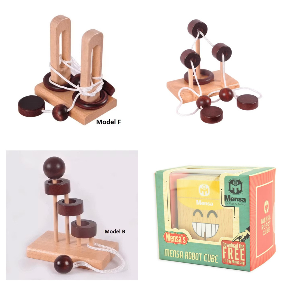 1593516-1 Logikpussel, 31 st - Loop Puzzle och Mensa, Robot Cube
