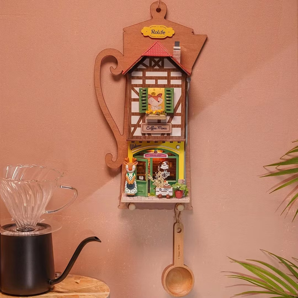 1593521-2 Miniatyrbyggsatser, 3 st - Rolife, Lazy Coffee House