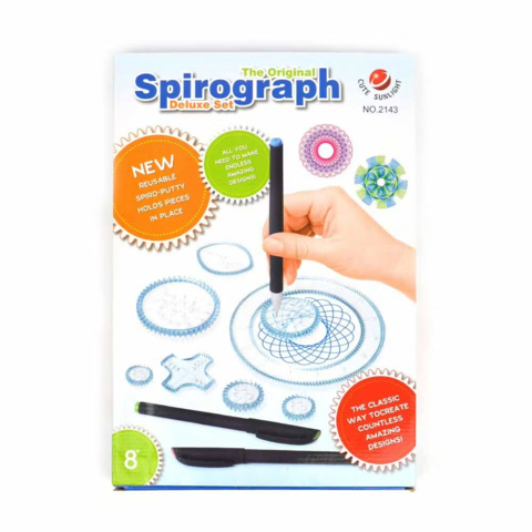 1593526-7 Målar- och ritset, 34 st - blandade motiv, Dot Paint och Spirograph