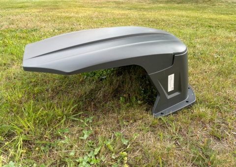 Garage, protective canopy for robotic lawnmower
