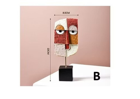 Abstrakt ansiktskonst, 28 st - modell B, stl 22 cm