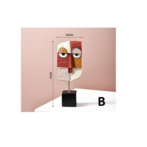 1593531-1 Abstrakt ansiktskonst, 28 st - modell B, stl 22 cm