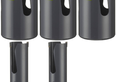 Long hole saws, 4 pcs - Luna, TCT, size 51–76 mm, cutting depth 160 mm