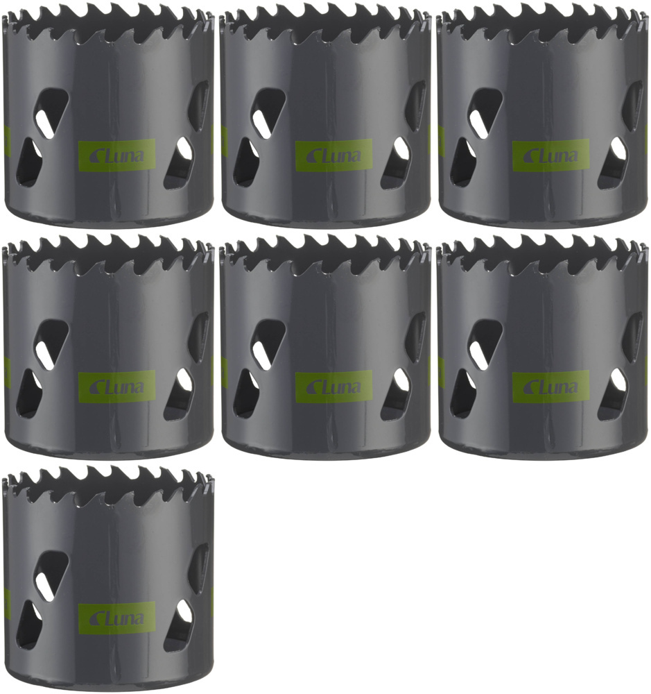 1593538-1 Fine-toothed hole saws, 7 pcs - Luna, TCT-CP, size 38–60 mm