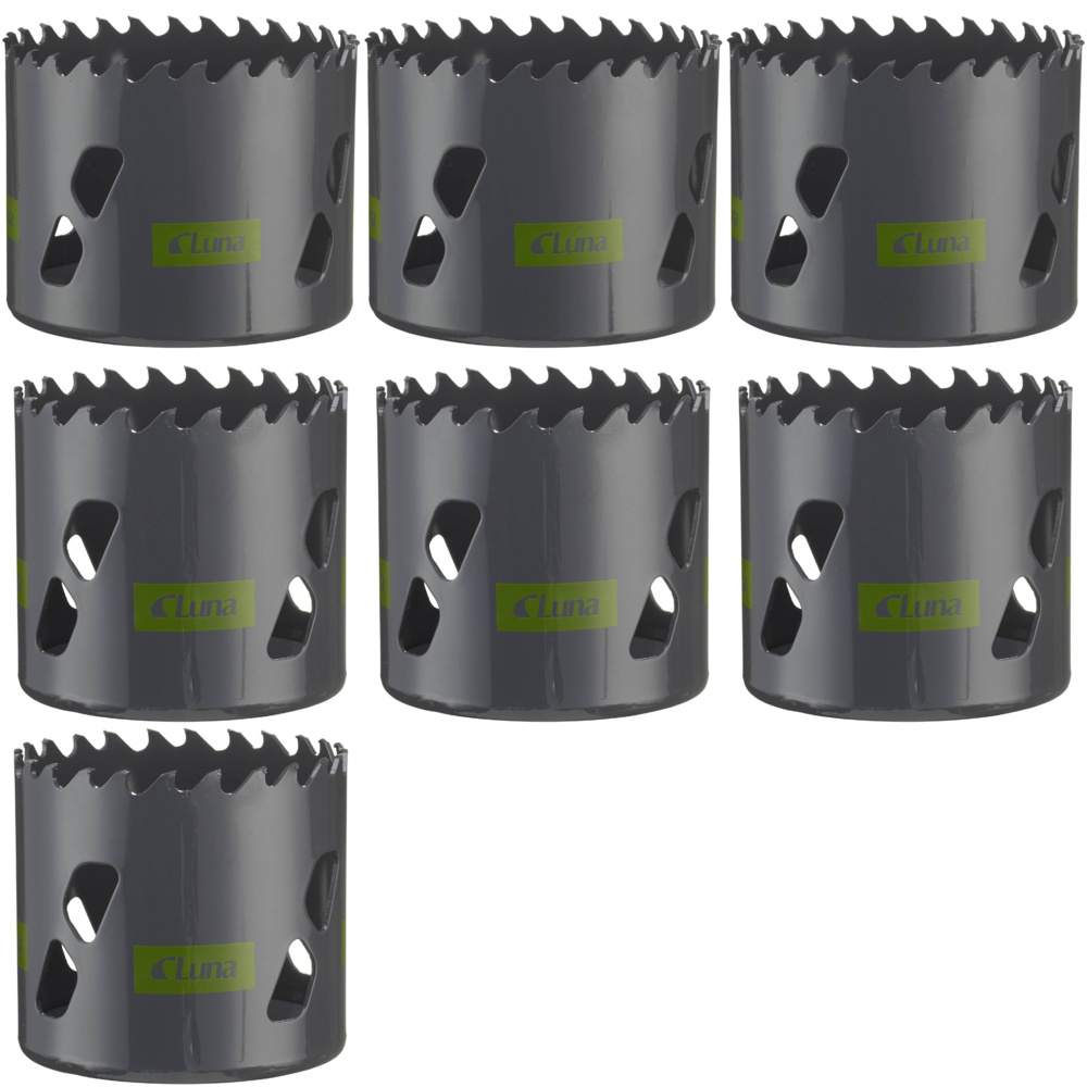 1593709-1 Fine-toothed hole saws, 7 pcs - Luna, TCT-CP, size 64–86 mm