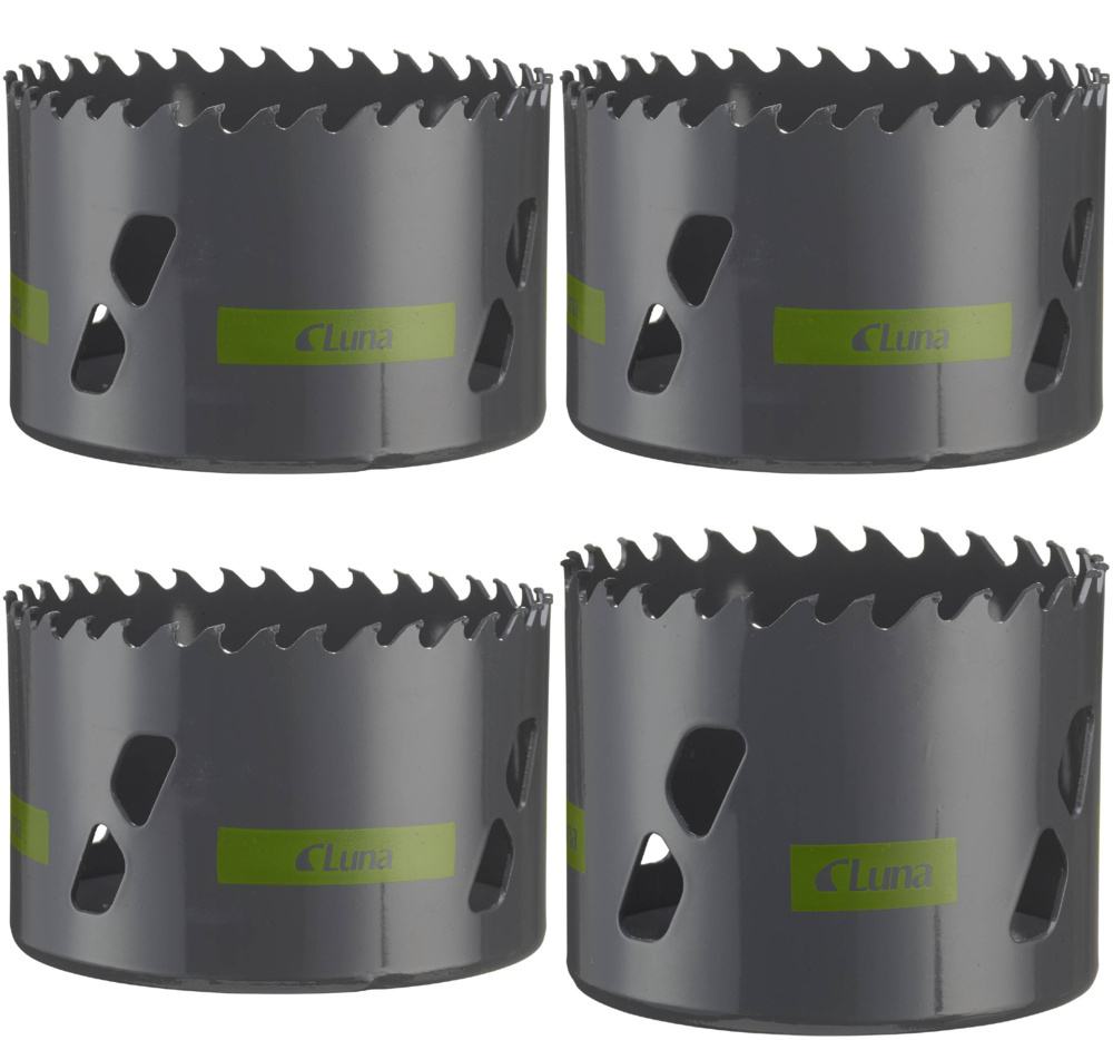 1593540-1 Fine-toothed hole saws, 4 pcs - Luna, TCT-CP, size 92–114 mm