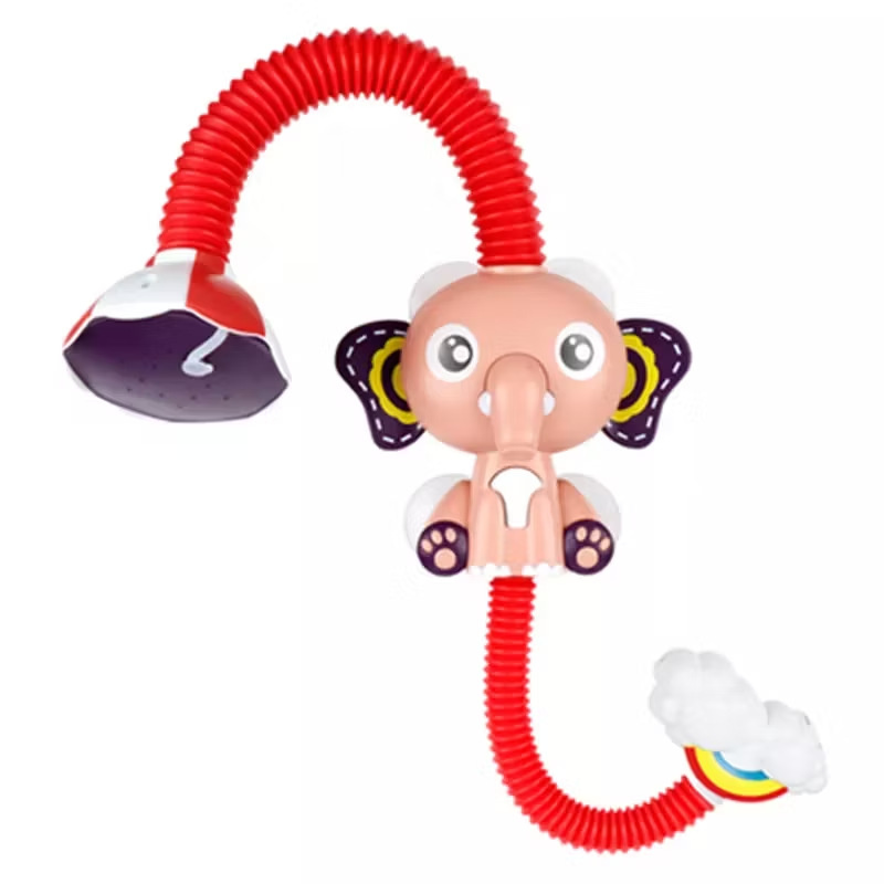 1593571-1 Badleksaker, 11 st - elefant med sprinklerdusch, rosa