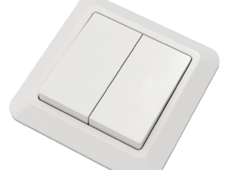 Switches, 30 pcs - Grunda, flush-mounted double two-way, white