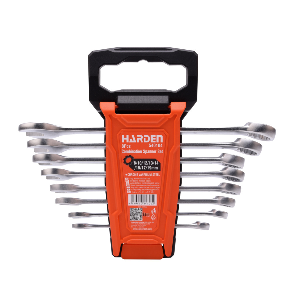 1593597-1 U-ringnyckelsatser, 4 st - Harden, 8 delar, stl 8–19 mm