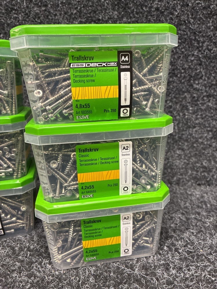 1591358-2 3000 pcs Trall screw 4.8x42, 4.2x55 & 4.8x55, Essve