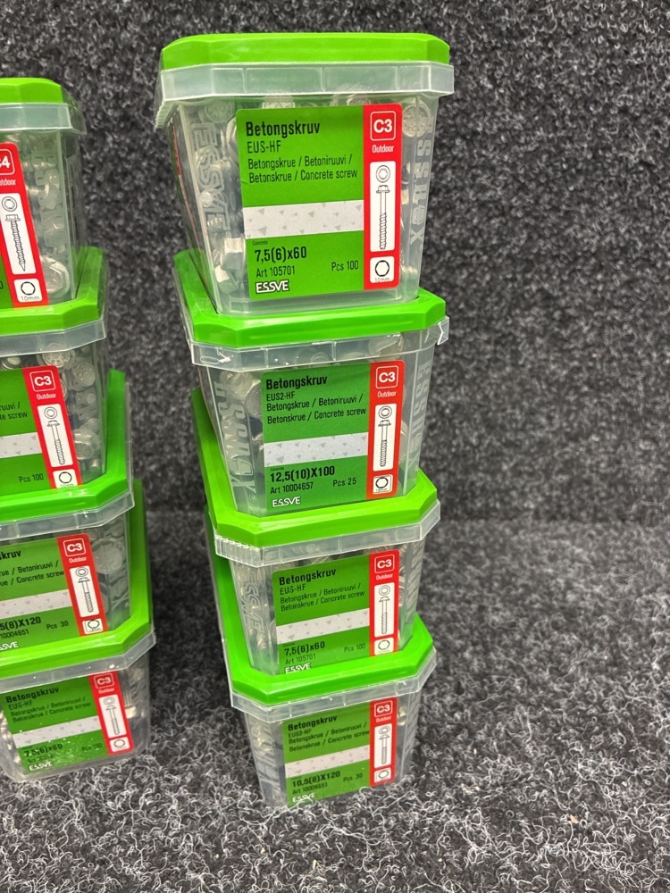 1591359-2 8 pcs Packs Concrete Screw, Essve