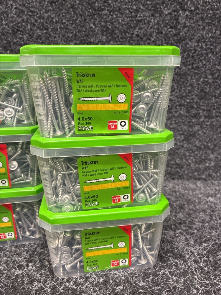 1591361-2 2100 pcs Wood screws 8.0x50 & 4.0x50mm, Essve