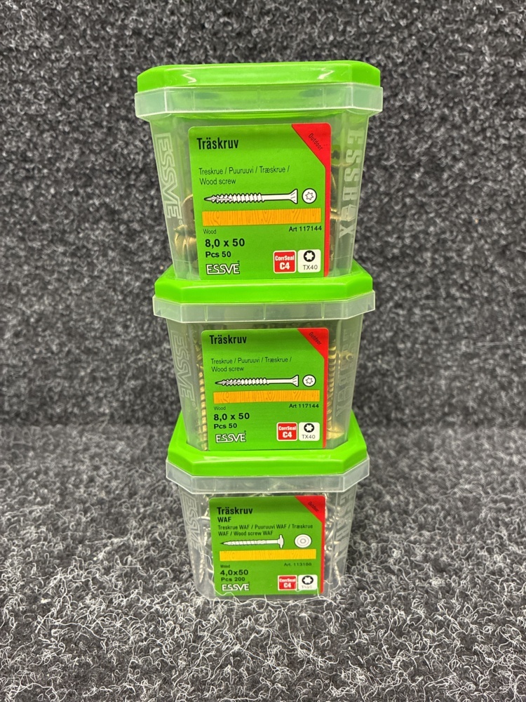1591363-2 12 pcs Packs Wood Screws, Essve