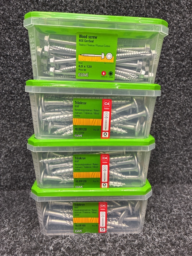 1591368-2 8 pcs Packs Wood Screws, Essve