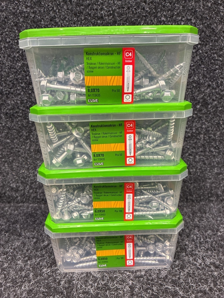 1591369-2 8 pcs Packs Construction Screw, Essve
